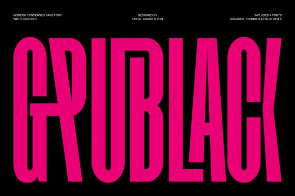 Grublack: A Modern Condensed Typeface for Web Design